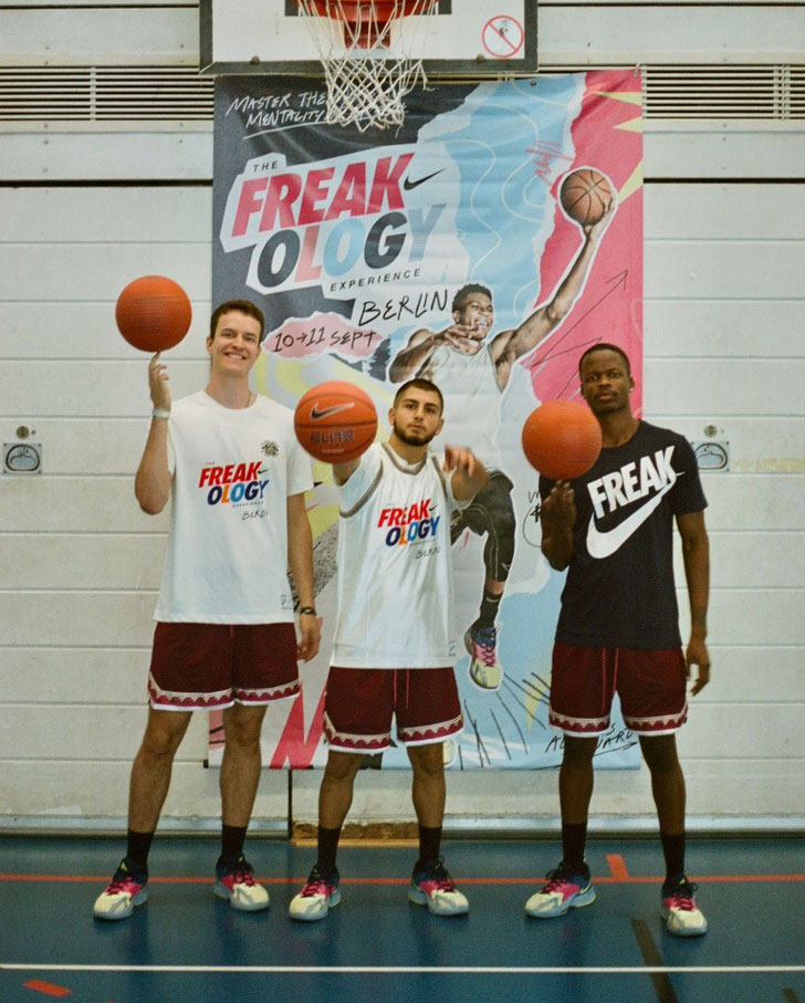 Behrad Denzel and Ed from Simply British Ballers (SBB) in Berlin for the Nike Freakology Camp Ed (Left) is the founder of Corzek Sports Media Agency.