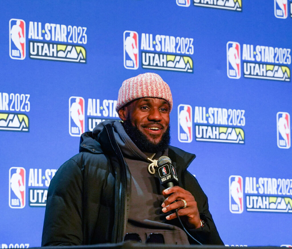 LeBron James being interviewed at the 2023 NBA All-star game in Utah. Content Production by Corzek